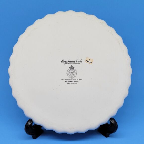 Royal Worsester Evesham Vale Green Trim England 9" Quiche Dish VGC - Picture 5 of 9